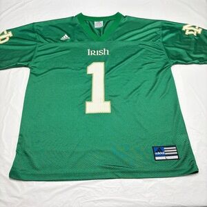 Adidas Notre Dame Fighting Irish #1 Green Jersey Men’s Large